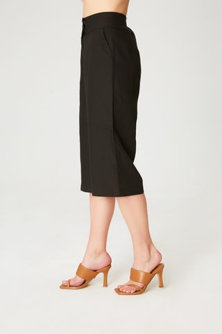 Pantaloni capri in lino - Nero