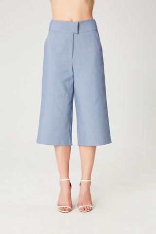 Pantaloni capri in lino - Blu