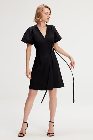 Vestido cruzado - Negro