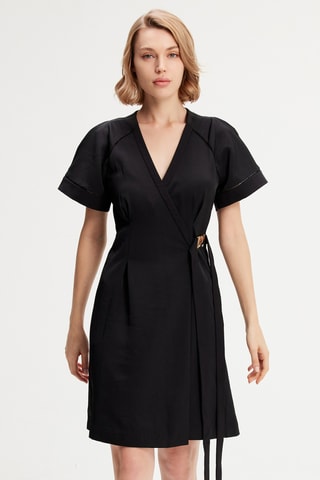 Vestido cruzado - Negro