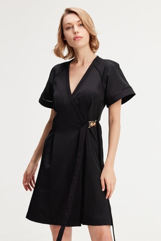 Vestido cruzado - Negro