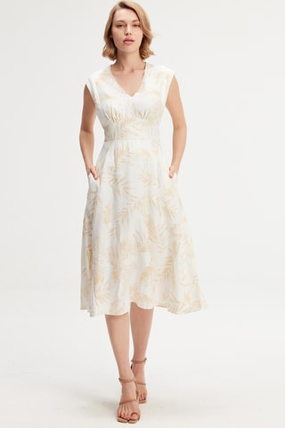 Vestido evasé - Beige