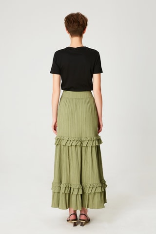 Falda larga de talle alto - Verde