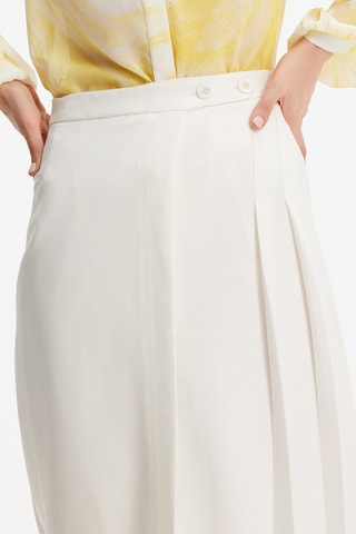 Falda midi de talle alto - Blanco