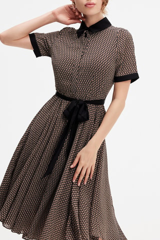 Vestido midi - Marrón