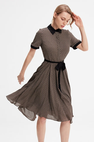 Vestido midi - Marrón