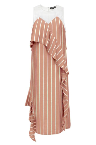 Vestido efecto doble prenda - Beige