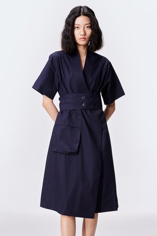 Vestido cruzado - Azul