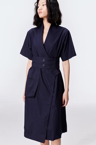 Vestido cruzado - Azul