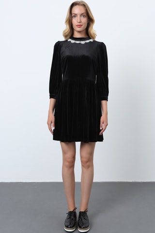 Vestido evasé - Negro