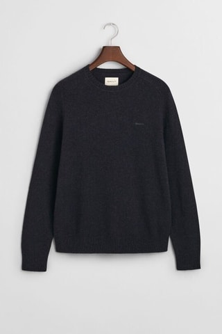 Pull relaxed en laine - Bleu marine