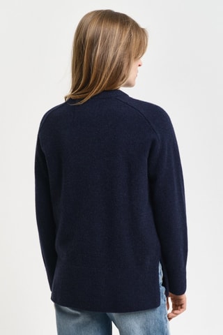 Pull relaxed en laine et cachemire - Bleu marine