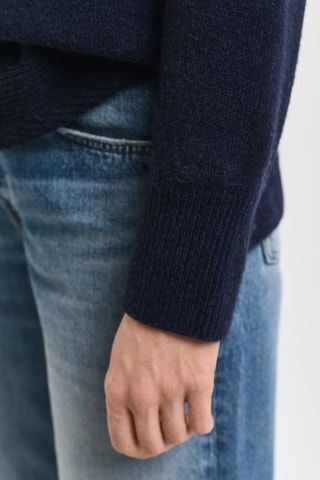 Pull relaxed en laine et cachemire - Bleu marine