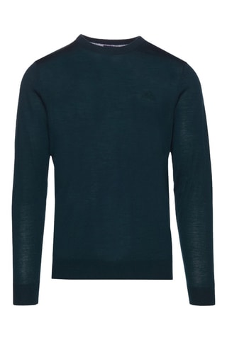 Pull slim en mérinos - Vert foncé