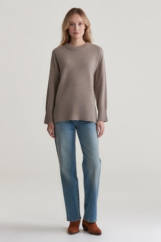 Pull relaxed en laine - Beige