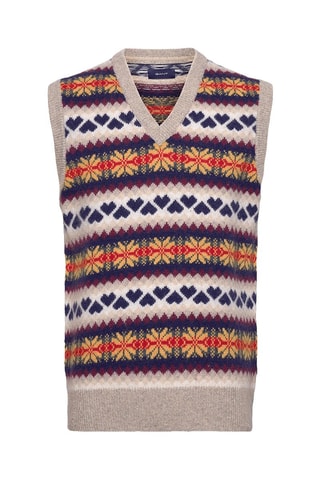 Pull sans manches en laine d'agneau - Beige
