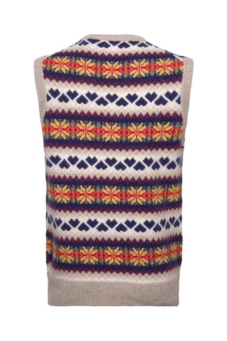 Pull sans manches en laine d'agneau - Beige