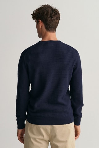 Pull regular en coton biologique - Bleu marine