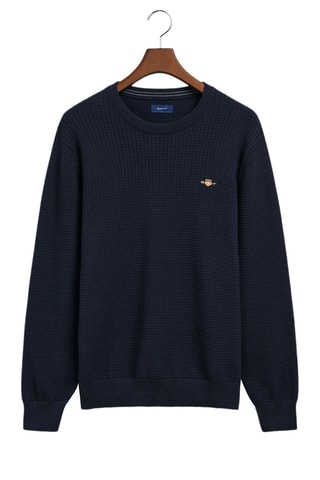 Pull regular en coton biologique - Bleu marine