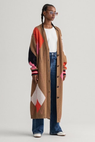 Gilet long en laine - Marron