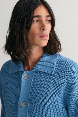 Gilet relaxed en coton biologique - Bleu