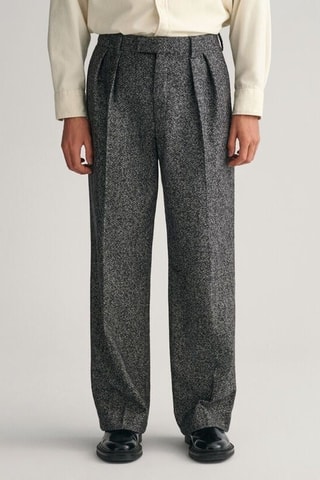 Pantalon en laine - Gris foncé chiné