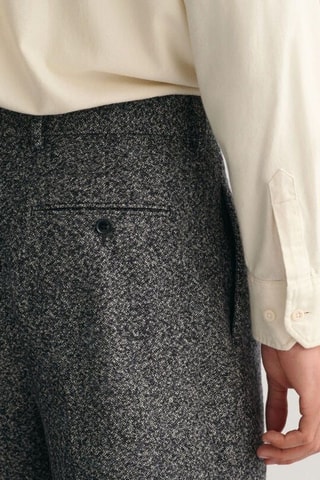 Pantalon en laine - Gris foncé chiné