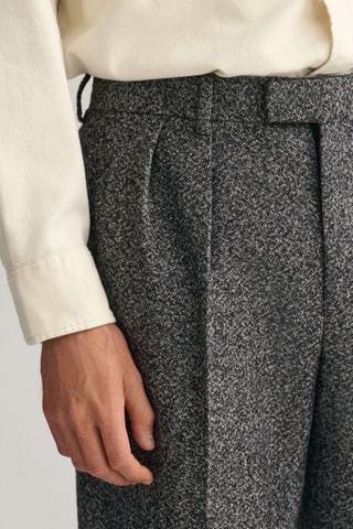 Pantalon en laine - Gris foncé chiné
