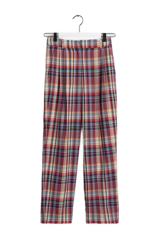 Pantalon taille haute en laine - Multicolore