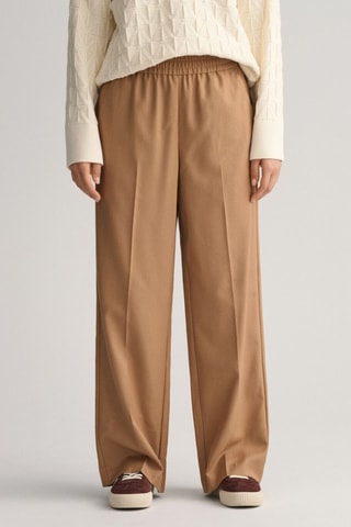 Pantalon wide legs en laine - Camel