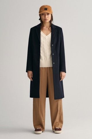 Pantalon wide legs en laine - Camel