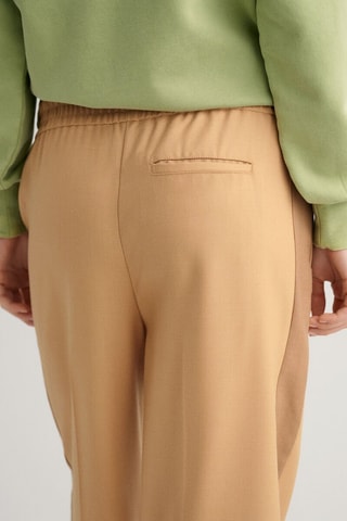 Pantalon wide legs en laine - Beige