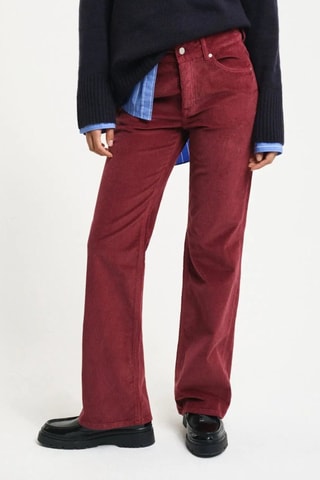 Jean flare en velours - Bordeaux
