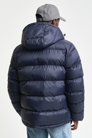 Doudoune regular à capuche - Bleu marine