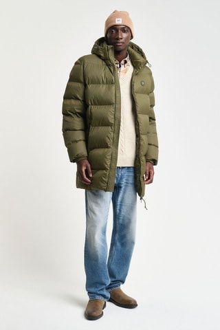 Doudoune regular à capuche - Vert kaki