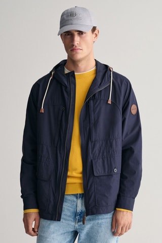 Parka regular à capuche - Bleu marine