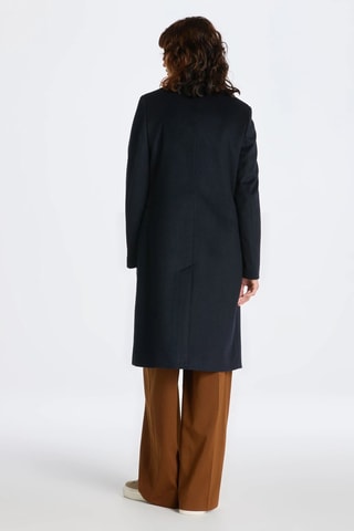 Manteau regular en laine - Bleu marine