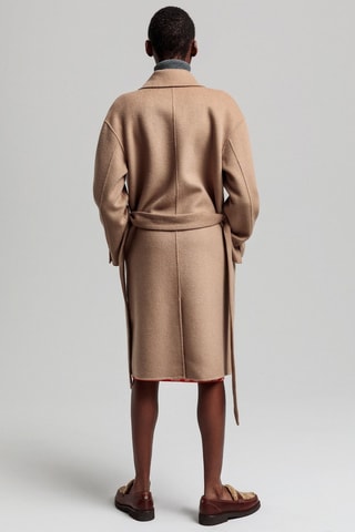 Manteau regular en laine - Beige foncé