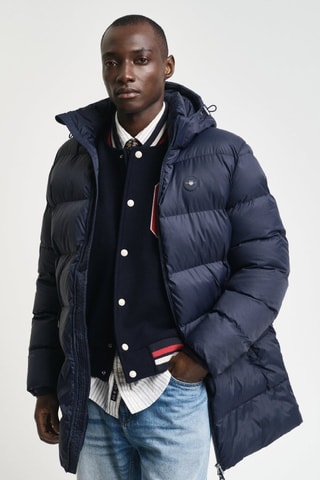 Doudoune regular à capuche - Bleu marine