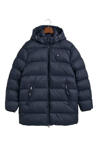 Doudoune regular à capuche - Bleu marine