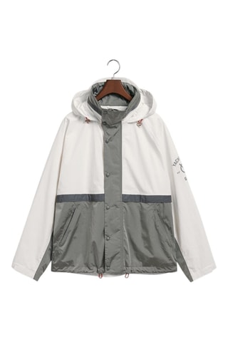 Veste oversize à capuche - Gris et blanc