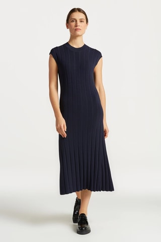 Robe longue relaxed sans manches - Bleu marine