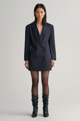 Robe blazer en laine - Bleu marine