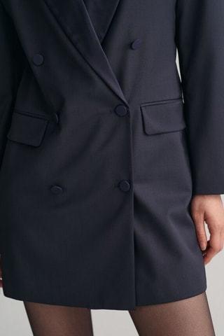 Robe blazer en laine - Bleu marine