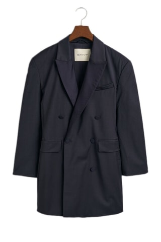 Robe blazer en laine - Bleu marine
