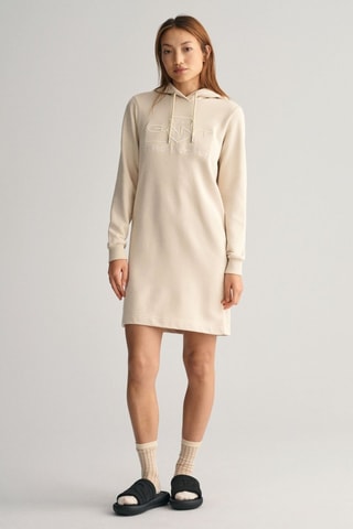 Robe sweat à capuche - Beige