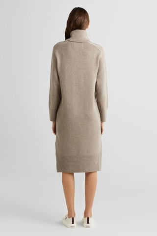 Robe pull en laine et cachemire - Taupe chiné