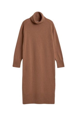 Robe pull relaxed en laine - Marron