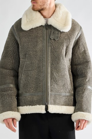 Veste en cuir de chèvre - Gris