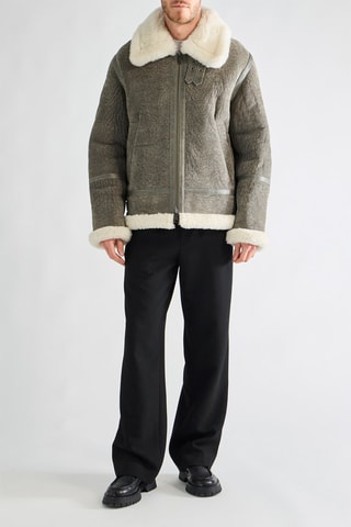 Veste en cuir de chèvre - Gris